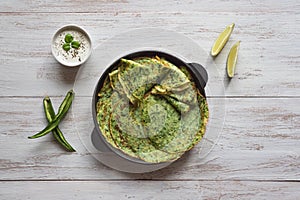 Spinach Adai - Indian green pancakes. Ramadan food