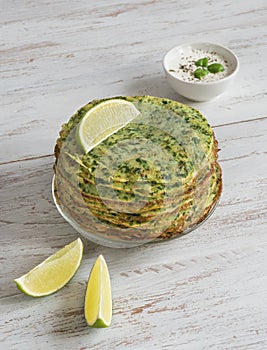 Spinach Adai - Indian green pancakes. Ramadan food