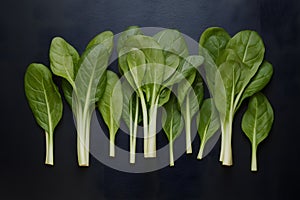 Spinach arranged on kitchen table, fresh and nutritious greens