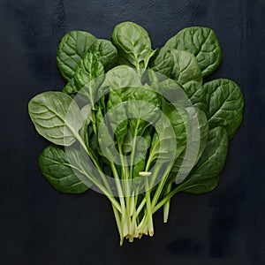 Spinach arranged on kitchen table, fresh and nutritious greens