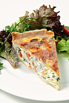 Spinach beet and leek quiche