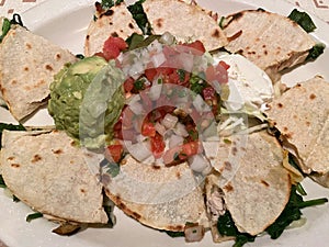 Spinach, Chicken and Cheese Quesadillas Appetizer to Share