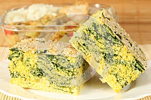 Spinach and corn pie