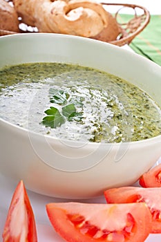 Spinach cream soup