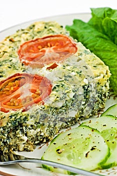 Spinach and feta cheese quiche