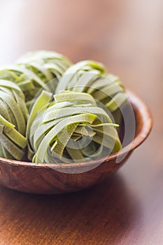 Spinach Fettuccine Nests