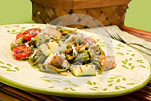 Spinach Fettucini with chicken