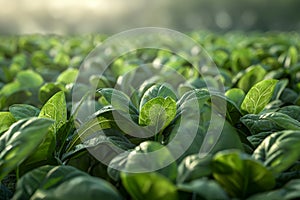 Spinach Field, Spinach Crop, Many Spinach , Spinach Leaves, Spinach Agriculture Landscape