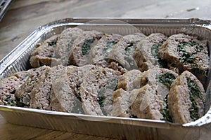 spinach-filled beef meatloaf