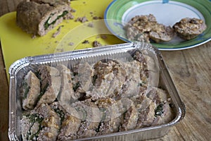 spinach-filled beef meatloaf