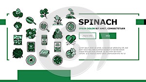 Spinach Healthy Eatery Ingredient landing header vector