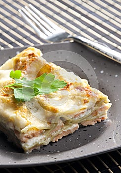 spinach lasagne with salmon