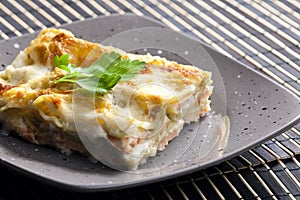 spinach lasagne with salmon