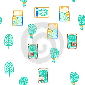 spinach leaf salad green food vector seamless pattern