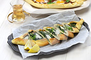 Spinach pide, turkish pizza