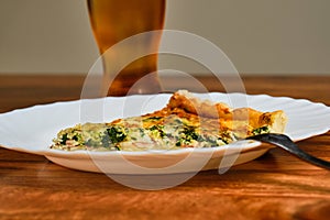 Spinach pie on plate