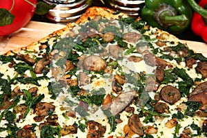 Spinach and Portobello Mushroom Pizza