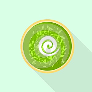 Spinach soup icon, flat style