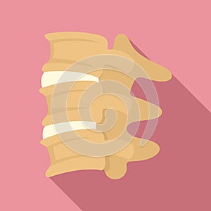 Spinal column discs icon, flat style