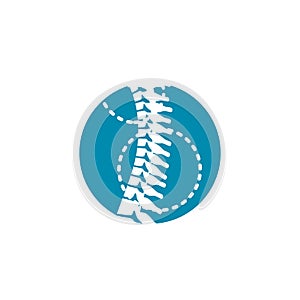 Spinal column orthopedic icon w the circle icon