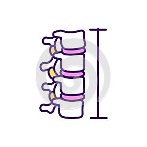Spinal cord development RGB color icon