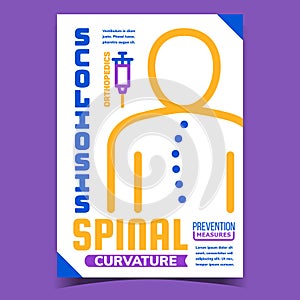 Spinal Curvature Ill Advertising Banner Vector