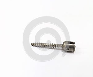 Spinal Fusion Lumbar Pedicle Screw In White Background