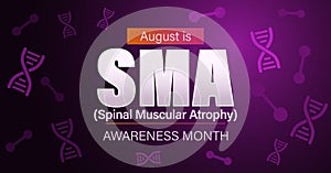 Spinal Muscular Atrophy Awareness Month. Vector banner poster. SMA awareness elegant design