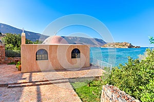 Spinalonga behind a church
