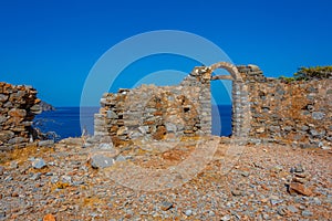 Spinalonga Fortress at Greek island Crete