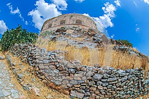 Spinalonga fortress, Gulf of Elounda, Crete island, Greece