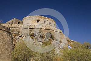 Spinalonga fortress on the island of Crete, Greece