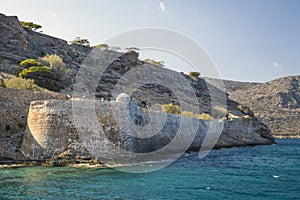 Spinalonga fortress on the island of Crete, Greece