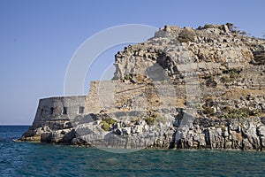 Spinalonga fortress on the island of Crete, Greece