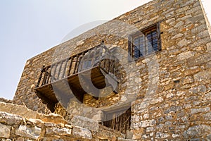 Spinalonga island architecture in Elounda bay of Crete island in Greece