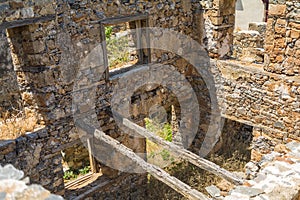 Spinalonga island architecture in Elounda bay of Crete island in Greece