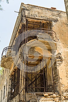 Spinalonga island architecture in Elounda bay of Crete island in Greece