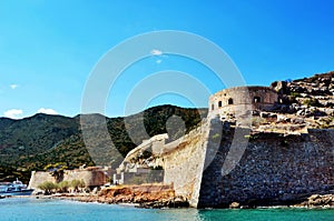 Spinalonga Island Crete In Greece Ancient Ruins and Buildings