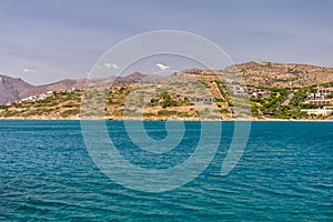 Spinalonga island in Elounda bay of Crete island in Greece