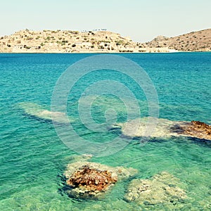 Spinalonga island, a Venetian fortress and leper colony(Crete, G