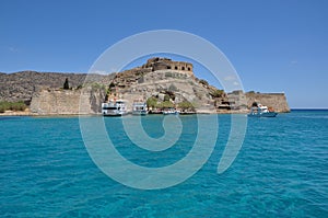 Spinalonga leper island, View of the island crete greece photo