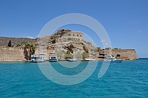 Spinalonga leper island, View of the island crete greece photo