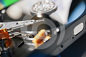 Spindle of the open hard disk drive