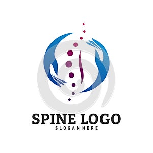 Spine Care logo design concept . Chiropractic logo template. Medical Spine Logo 