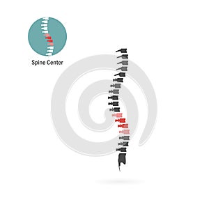 Spine center in flat style, pain back - vector design