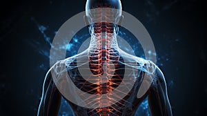 Spine disorder scoliosis backbone injury human anatomy. Generative AI.