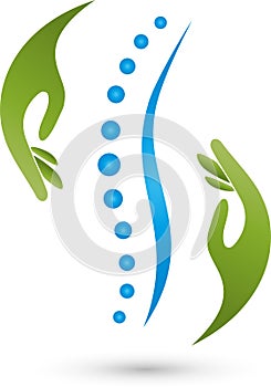 Spine and hands, physiotherapy and naturopathic logo photo