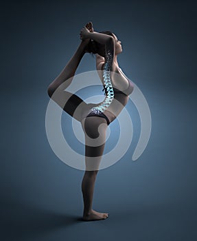 Spine highlight, yoga posture