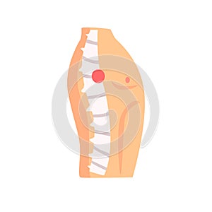 Spine injury pain cartoon vector Illustration o