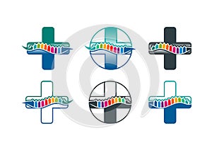 Spine logo, spine symbol and chiropractic concept design
